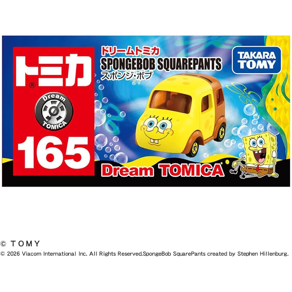 Takara Tomy Tomica Dream Tomica No.165 SpongeBob Mini Car Toy for Ages 3 and Up