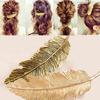 Women's Vintage Etched Leaf Feather Hair Clip Elegant Hairpin Hair Barrette