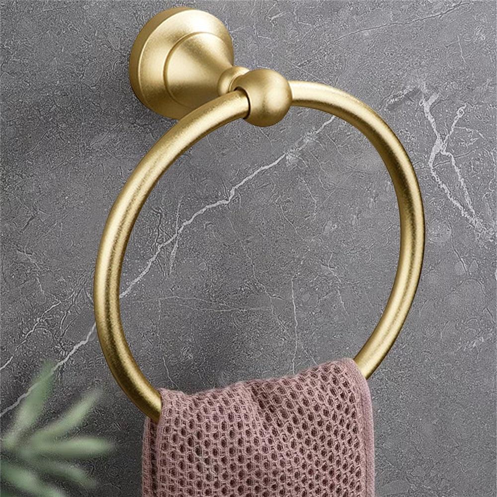 Stainless Steel Towel Ring, 304-grade Wall-mounted Bracket, Black or Gold, Size 16.5x8.1x5 Cm, Rust-resistant and Easy To Install