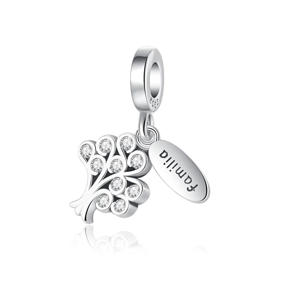 925 Silver Charm Family Tree Sunflower House Pendant DIY Bracelet Jewelry Gift for Women Fashion Trendy