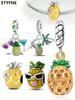 Charms Plata Copper Colors Cool Pineapple Coconut Tree Beads Charm Pendant For Original Bracelet For Women Diy Jewelry Love Gift