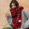 Festive Red Plaid Women's Winter Shawl: Cozy Imitation Cashmere