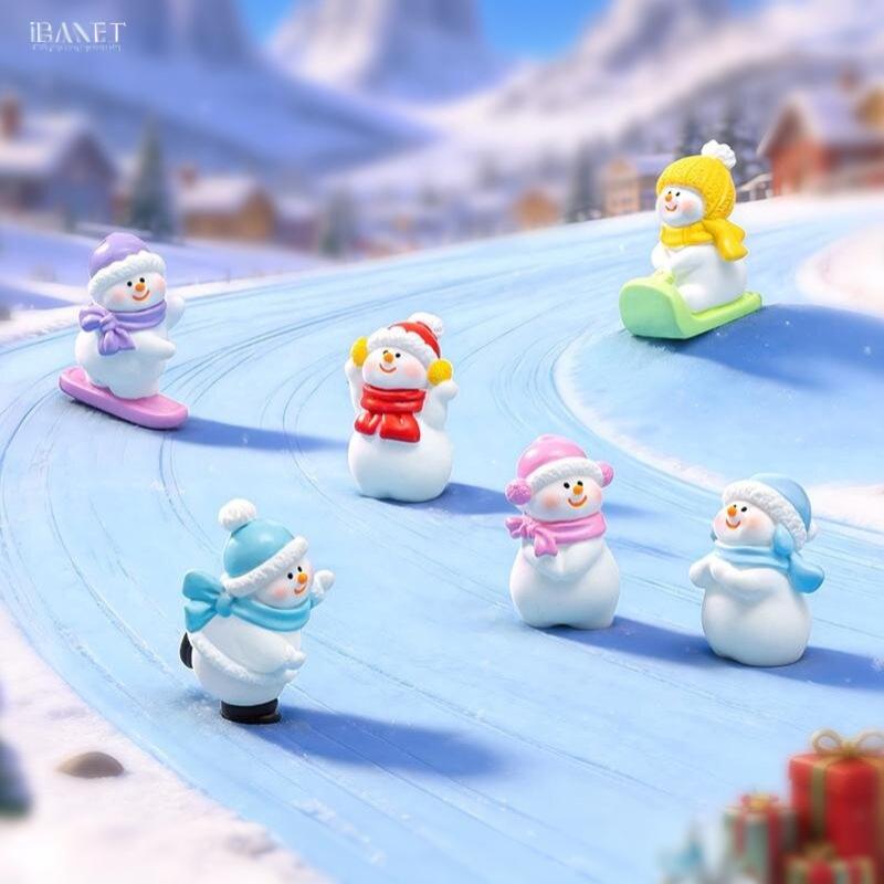 Mini Snowman Figurine Waterproof Mini Christmas Doll Ornament for Micro Landscape DIY Garden Patio Xmas Decor