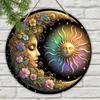 Metal Mandala Wall Art Sun Moon Floral Decor for Home