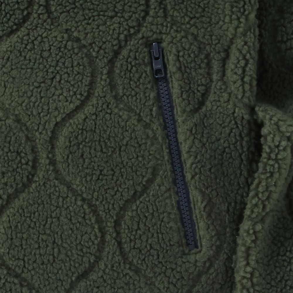 Veste de cyclisme Kapelmuur, Automne/Hiver (5°C-15°C), Veste matelassée en polaire, Fabriquée en polyester recyclé, Olive, Taille XS