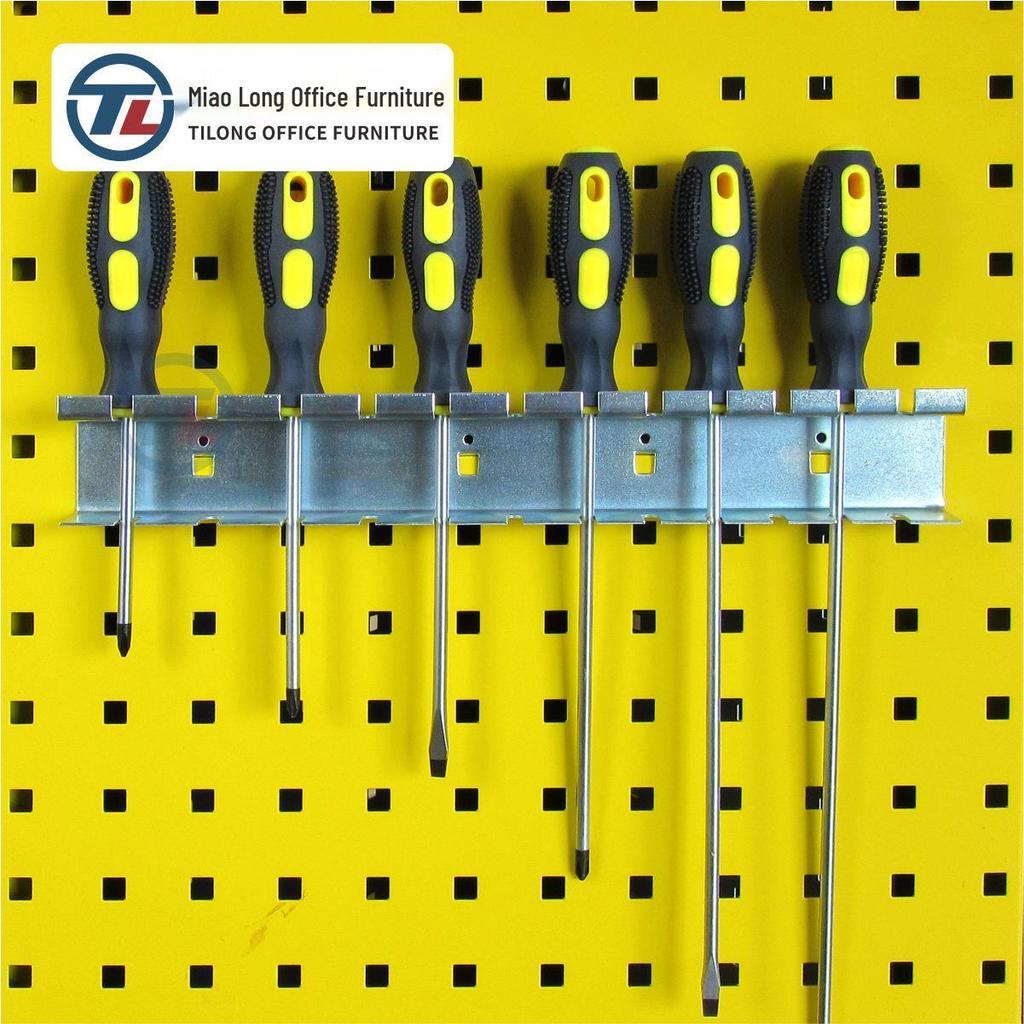 Wall-Mounted Pegboard Screwdriver Holder Rack - Tool Storage & Display Solutions