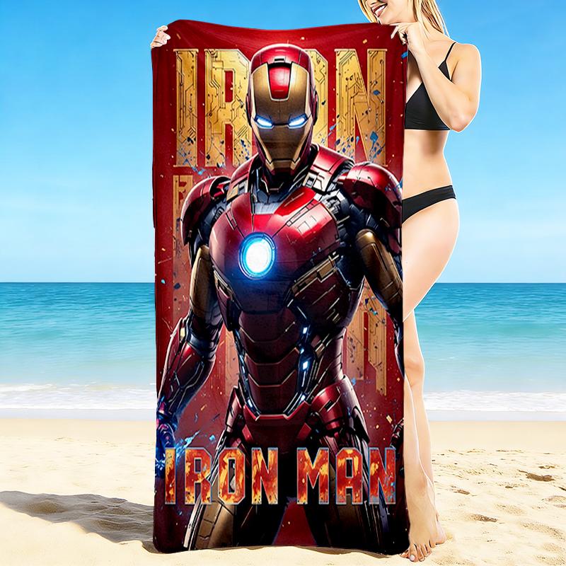 1Pc Iron Man Suit Up Beach Towel Quick Dry Multiuse For Beach Pool Gym Yoga Home Travel Christmas Halloween Xmas Gift N197