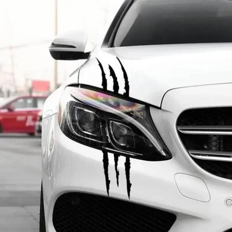 Monster Claw Car Sticker Scratch Stripe Mark Removable Waterproof Reflective Headlight Decal Auto Styling Decoration Accessory