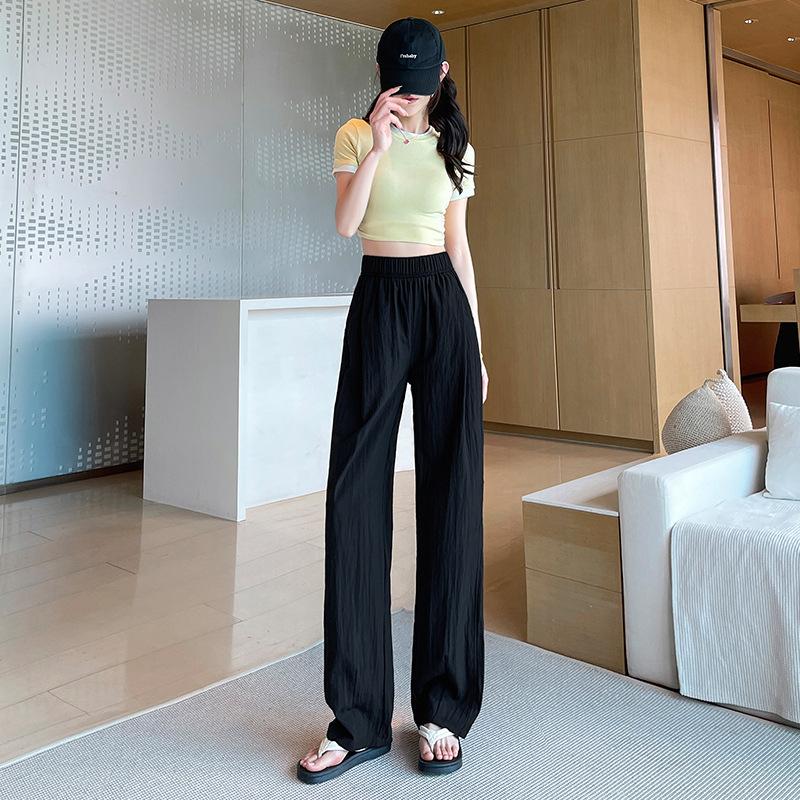 Wide-leg Pants Summer Thin Loose Straight Cool Casual Pants Curved Knife PantsLong Pants S