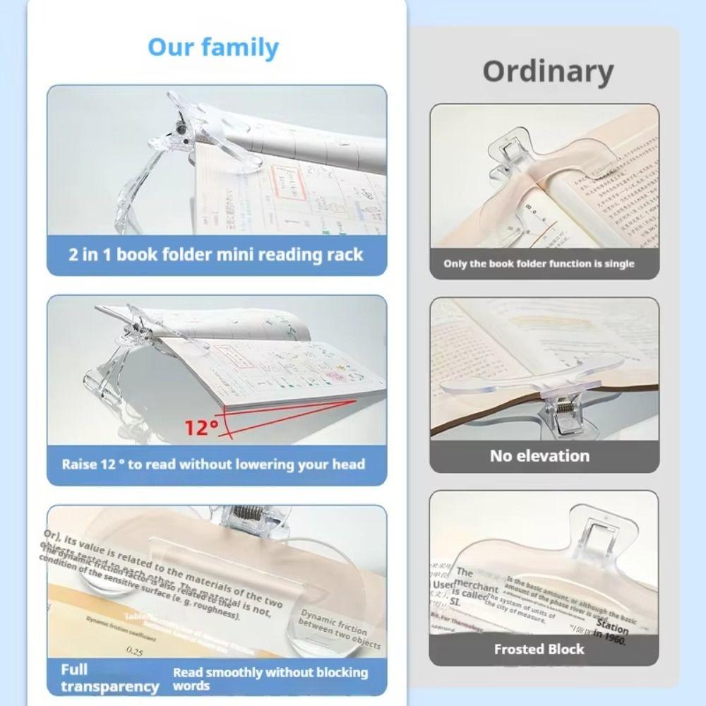 Easy To Read Reading Bookmark Holder 12° Anti Page Turning Holder  for Student Learning Tools