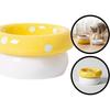 With Raised Base Ceramic Pet Bowl for Comfortable Eating Safety Elevated Feeder Mushroom-Shaped Cat Bowl for Cats and Small Dogs