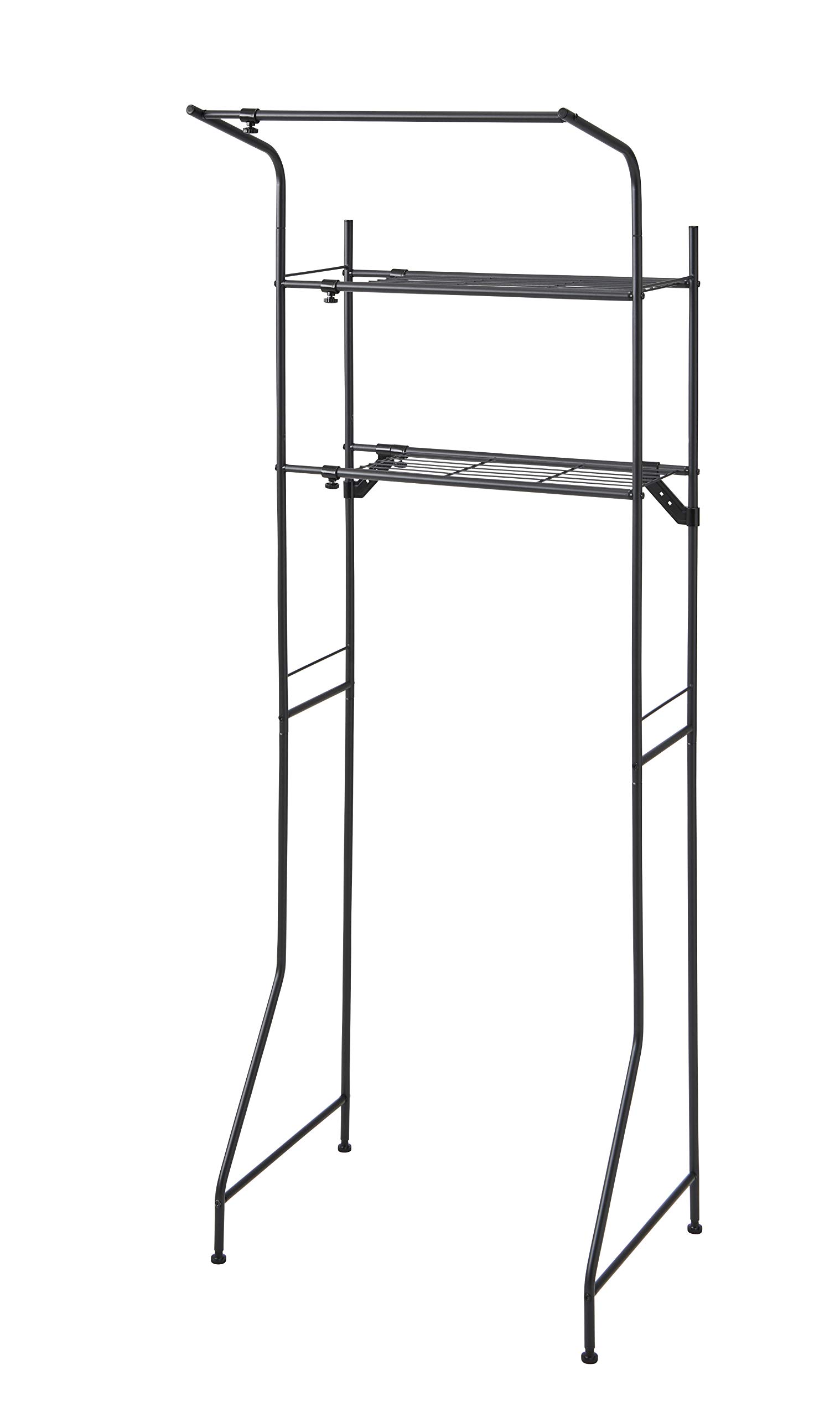 

Металлическая стойка для хранения Pearl с перекладиной для полотенец, вешалкой, регулируемой шириной и меньшей высотой, матово-черная, стильный дизайн, N-7752