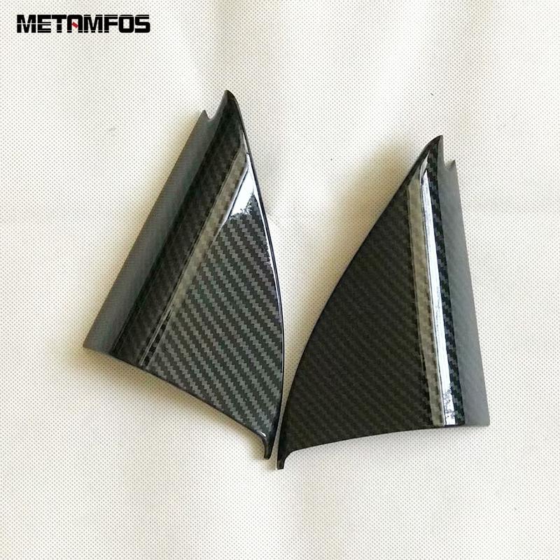 For Volkswagen VW T-Roc TROC 2018-2024 2025 Carbon Fiber Front Window A Pillar Triangle Speaker Cover Trim Interior Accessories
