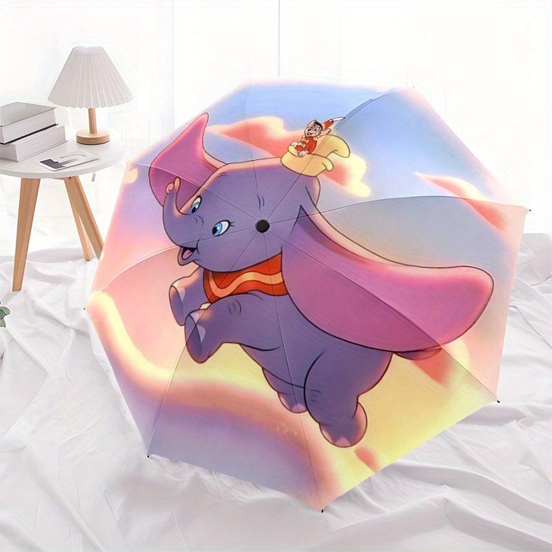 1pc Dumbo Soars High Automatic Folding Umbrella - 3 Folding Design, Vivid Cartoon Pattern, Suitable for Outdoor Activities, A Gift for Fans