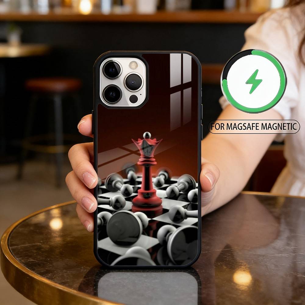 A-Art C-Chess Magnetic For Magsafe Wireless Charging Phone Case For iPhone17,16,15,14,13,12,11 Plus,Pro Max