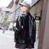 Autumn New PU Motorcycle Clothing Loose Korean Style Slim Fit Short Leather Jacket Student Style Leather Jacket Women's