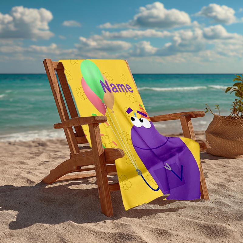 Custom Name Ultra-Soft Beach Towel with StoryBots Theme,Ideal for Pool - Camping, Diving - Perfect Travel Essential, Vibrant Beach Towel.