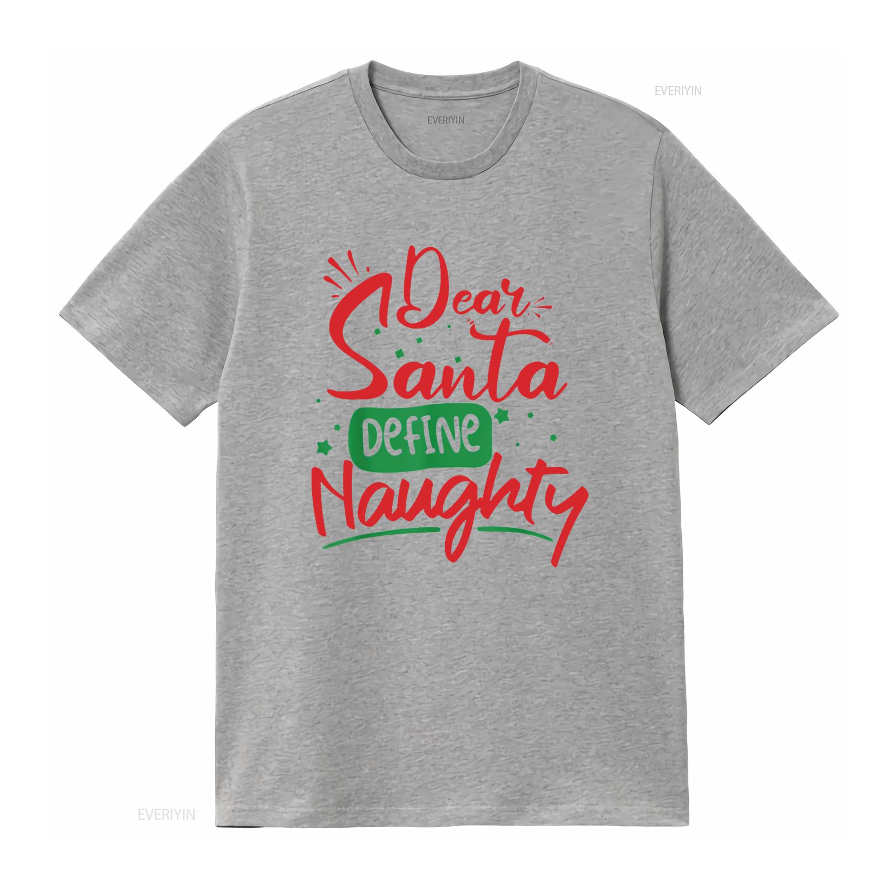 Womens Dear Santa Define Naughty T Shirt Funny Christmas Matching Black Medium vintage Washed Soft Comfortable graphic S