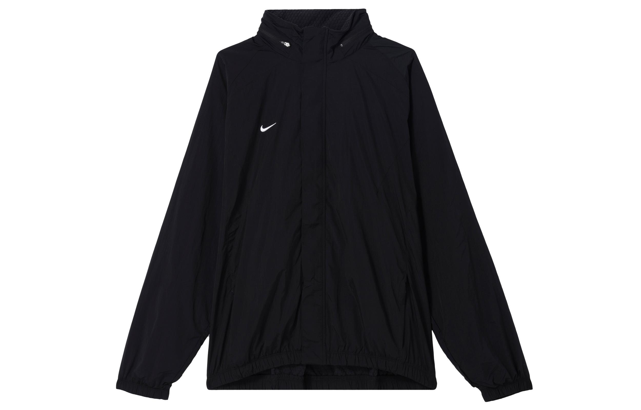 Nike Therma FIT Solid Color Water Repellent Fleece Lined Stand Collar Jackets & Coats Men s Black FN2390-010 L