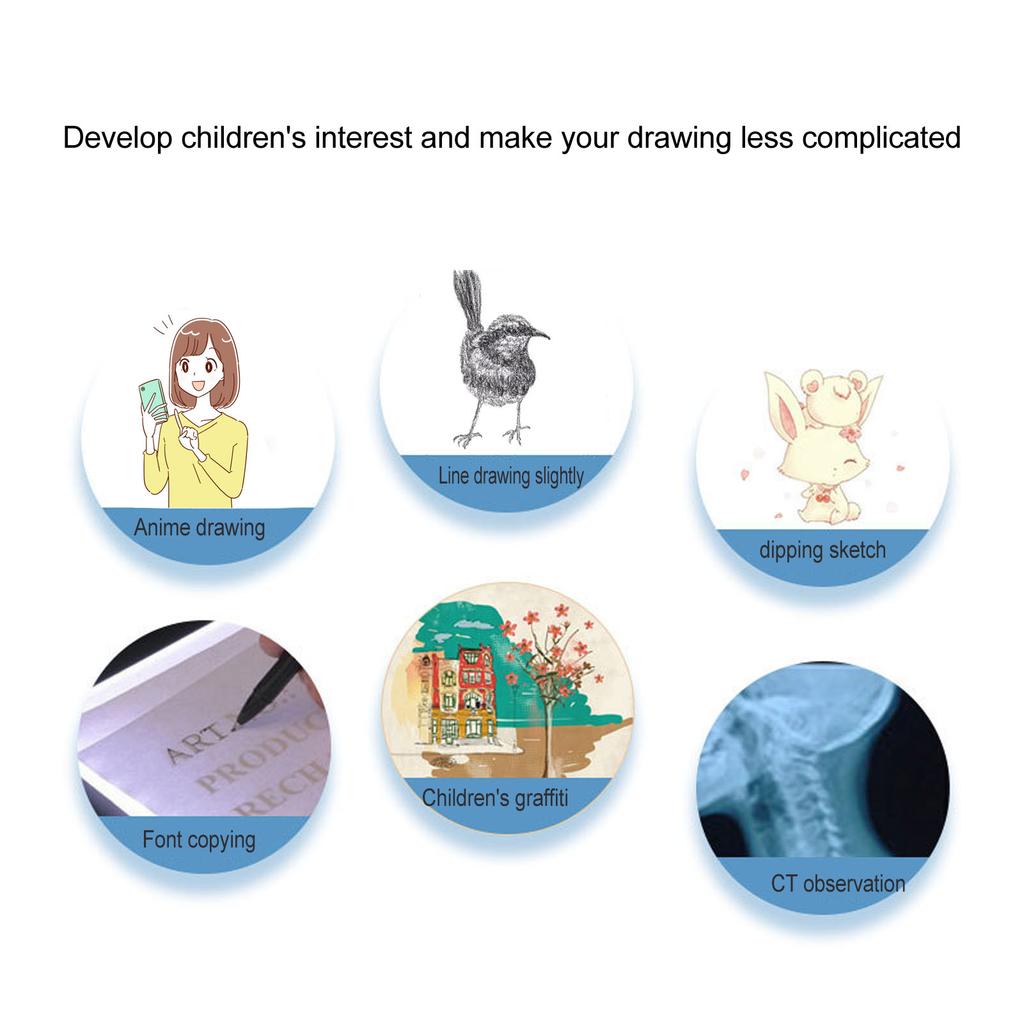 LED Light Pad, Thin Infinitely Dimmable Copy Table Rechargble Board for Artists Drawing Sketching AnimationLED Box Portable Tracing Animation St