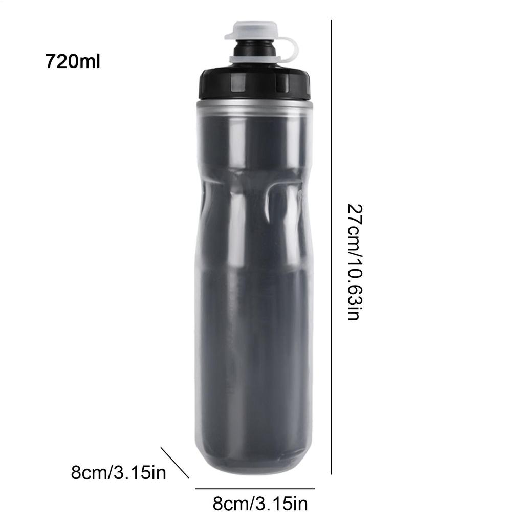 Gym Water Bottle 720ml Insulated Reusable Hydration Supplies Insulated Bike Water Bottle For Cycling Riding Running Gym Outdoor