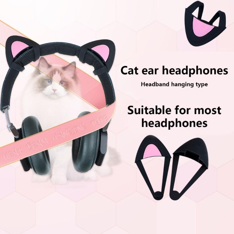 Headphone Ear Pendant Universal Headsets Accessories Earmuffs Headsets Decorations Lightweight Silicone Cats Ear Pendant