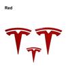 ZFX1 3pcs Car Front Rear Emblem Sticker Black for Tesla Model 3 Model Y Tail Box Auto Steering Wheel Decoration Modified Accessories