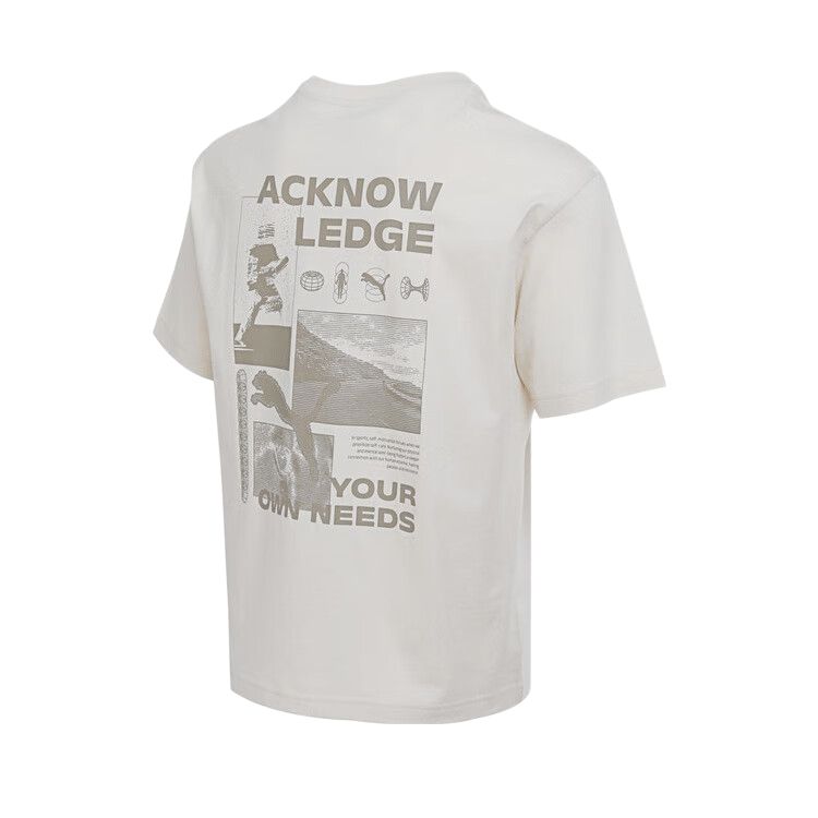 Puma Graphics Ss25 Fashion Simple Round Neck Pullover Short Sleeve T-Shirt Men Tops Off-White 633335-87
