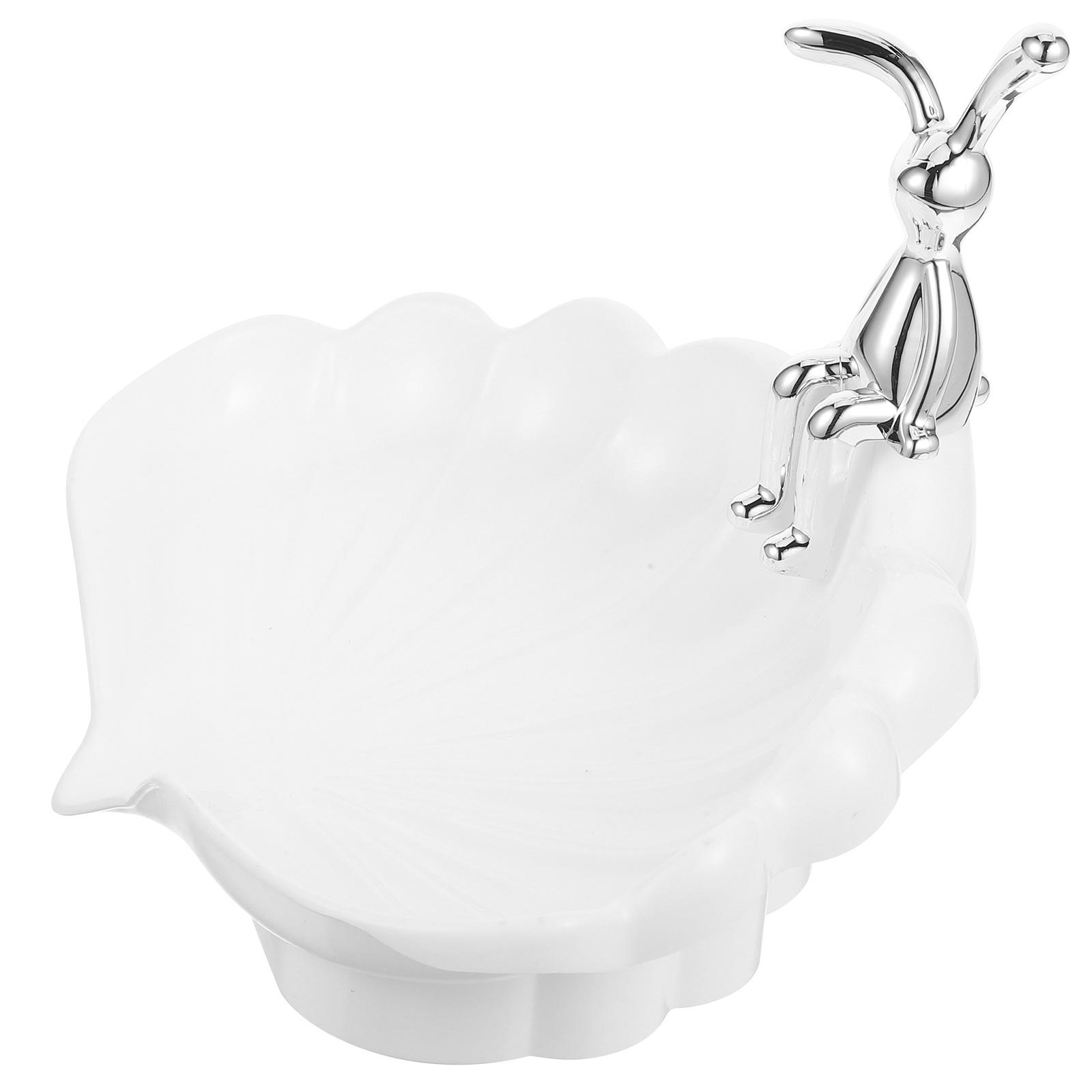 

Мыльница в форме кроличьего панциря, самоосушающийся держатель, белый маленький поднос, кухонная мыльница для ванной, нескользящие полоски, безопасные материалы, удлиняются