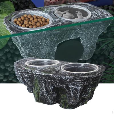 Food Water Dish Reptile Feeder Box Breeder Case Sturdy Playing Aquatic Pet Bowl for Frog
