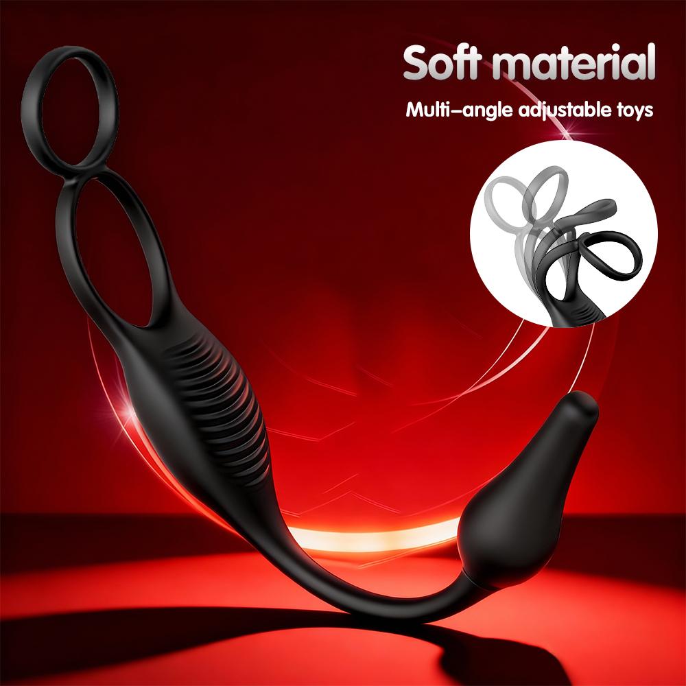 Remote Control Vibrator Penis Ring Butt Plug Male Prostate Massager Vibrating Cock Ring Anal Plug Sex Toys for Men Anal Toys Gay Men Masturbator 18+