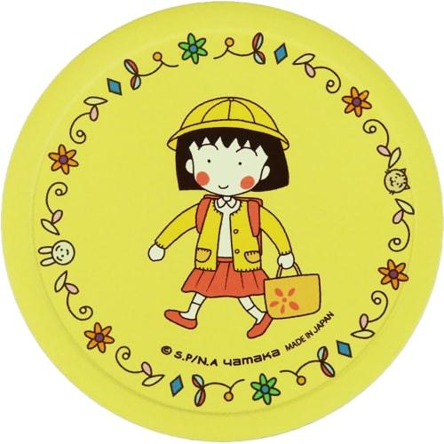Chibi Maruko-chan 35th Anniversary Absorbent Tile Coaster, Yellow, Made In Japan, Yamaka Shoten, CM41-346