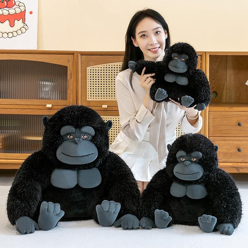 Non-Toxic New 50Cm Giant Stuffed Monkey Gorilla Doll Plush Toy Wild Zoo Animal Black Fuzzy Soft Plushie Peluche Kids Birthday Gifts Decor