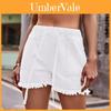 Denim Shorts For Women With Elastic Waistband And Pockets Summer Streetwear Style