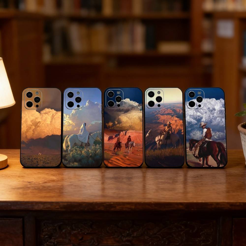 Cowboy Phone Case For iPhone 17, 16,15,14,13,12,11 Plus,Pro Max, Others Soft Black Cover