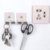 1pc Stainless Steel Power Plug Socket Jack Hook Rack  Holder Hanger  Glue