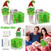 Holiday Party Centerpiece Gift Box With Christmas Elf Print For Festive Events