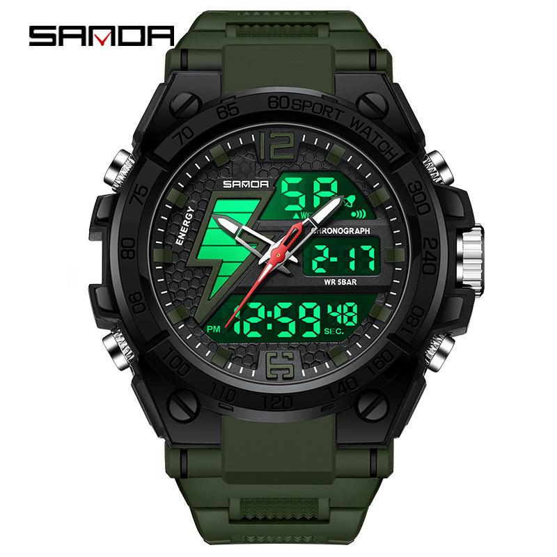 Sanda Youth Tactical Luminous Multifunction Waterproof Men's Electronic Watch
