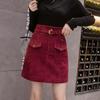 Frauen Harajuku Cord A-linie Rock Mit Gürtel Hohe Taille Dünne Weibliche Pendeln Büro Winter Mini Röcke