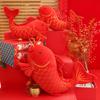 New Year's koi plush toy doll has fish customs every year, Spring Festival mascot entrance red carp pendant