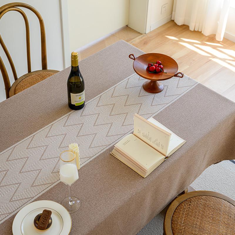 Cotton And Linen Fabric Tablecloth High-End Coffee Table Cloth Simple Modern Dining Table Cloth Rectangular Tablecloth