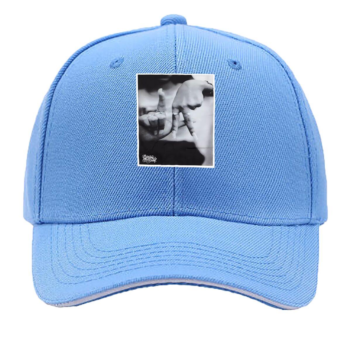 

Hands of Art Hip Hop hat Fashion Outdoor Sports Sandwich Baseball Cap One Size светло-синий
