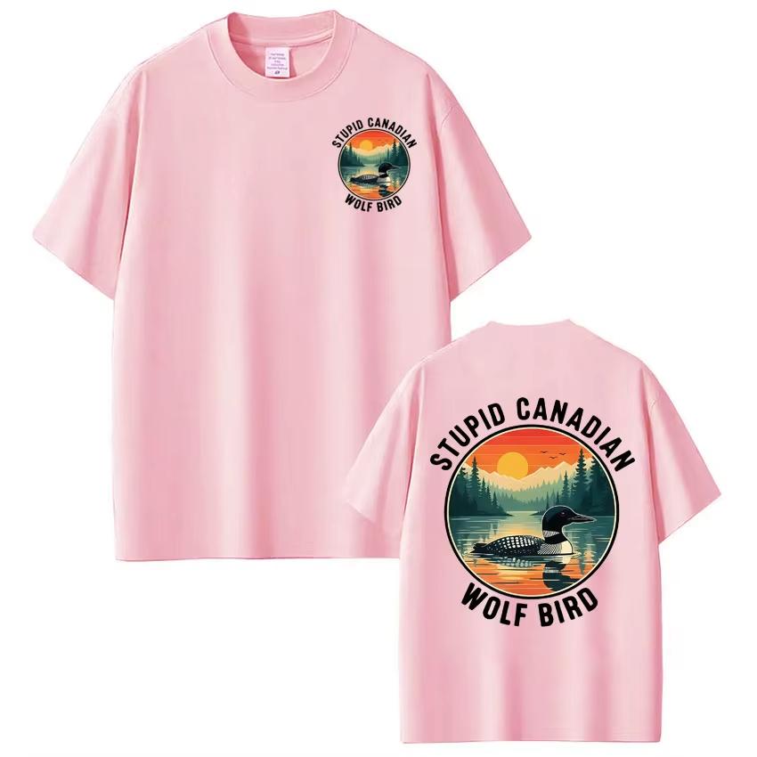 Dummer Kanadischer Wolfsvogel Lustiges Meme T-Shirt Herren Damen Mode Harajuku T-Shirts Kurzarm Lässig Reine Baumwolle Oberteil Fan Geschenke
