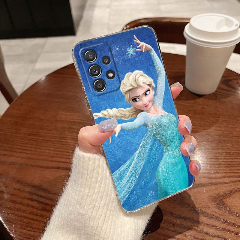 Clear Case For Samsung Galaxy A57 A37 A56 A36 Cases A55 A54 A35 A26 A07 A17 A16 A06 A34 A15 Soft Cover Elsa Frozen Art Princess