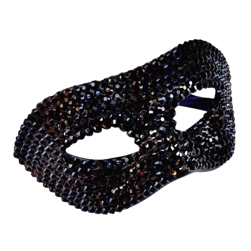 Half Face Design Party Mask Rhinestone Decorated Sexy Half Face Mask  Prom Nights чёрный