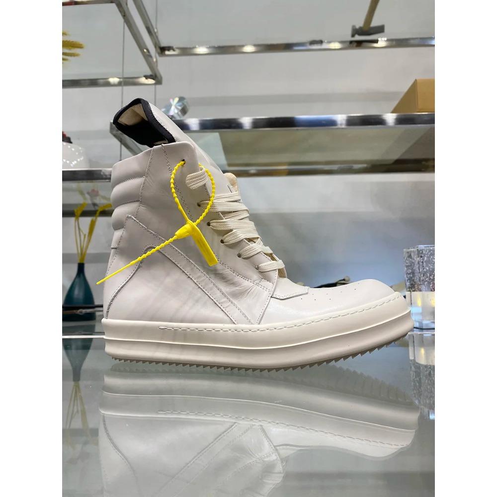 Ro Buty Męskie Skóra Nowe Ziemisty Szary Zamsz Bydlęcy Sznurowane Zamek Gruba Podeszwa Luksusowe Geo Damskie Uliczne Hip-hop Codzienne Płaskie Buty