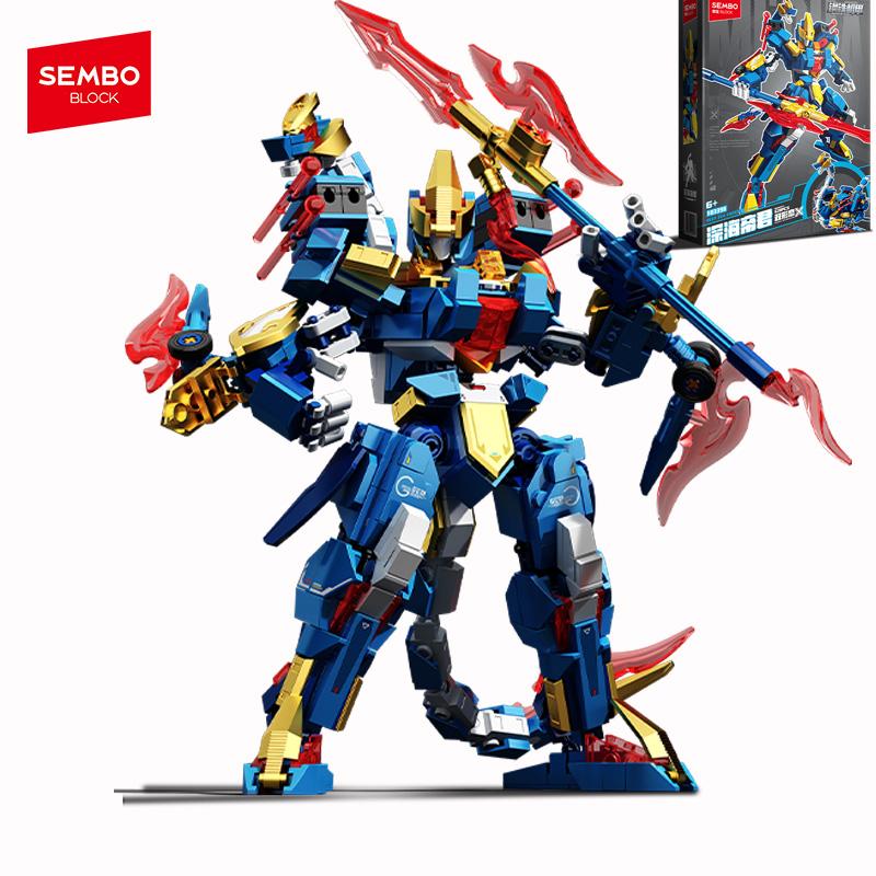 

Non-Toxic Sembo Block 620Pcs Transforming Robot Assembly Building Blocks Animals Mech Model Bricks Ornament Kids Toys Children Halloween Gifts no box