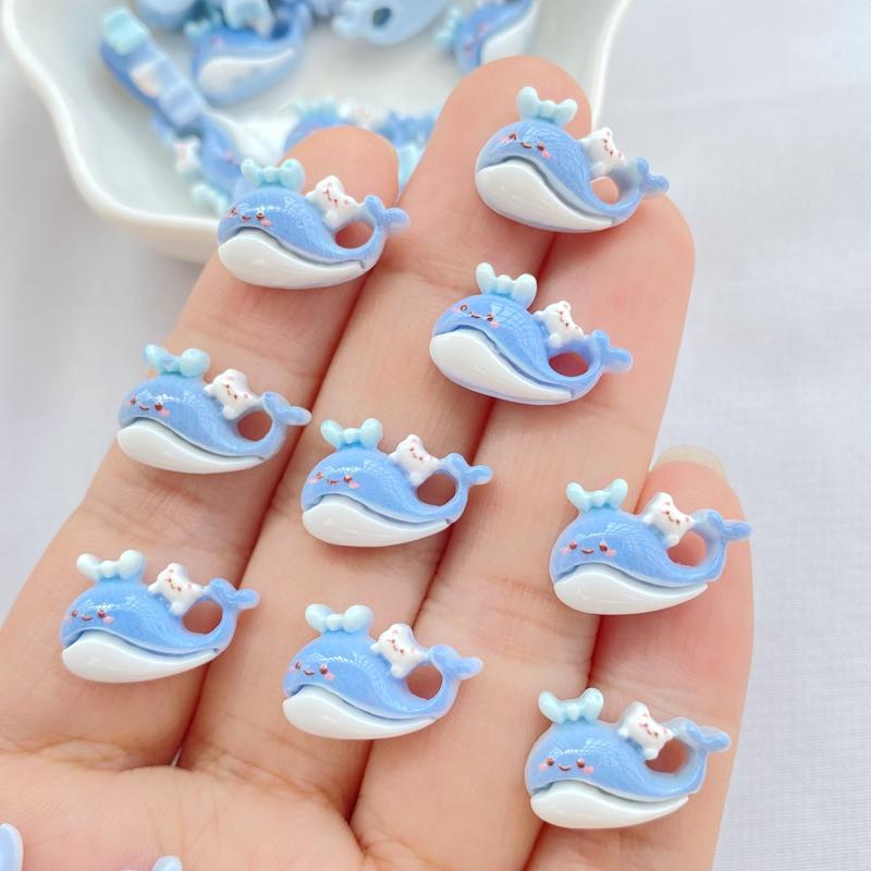 30Pcs Cartoon Ocean Series Little Stars Crabs Whales Shells Art Nail Plaksteen Strass Beeldjes Diy Wedding Plakboek Decor Craft
