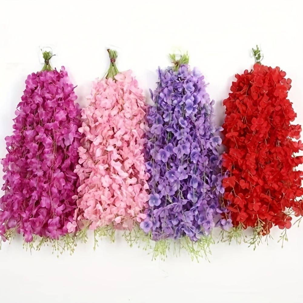 10PCS Bright Color Artificial Wisteria Hanging Flower Wisteria Flower Strips  Ceiling