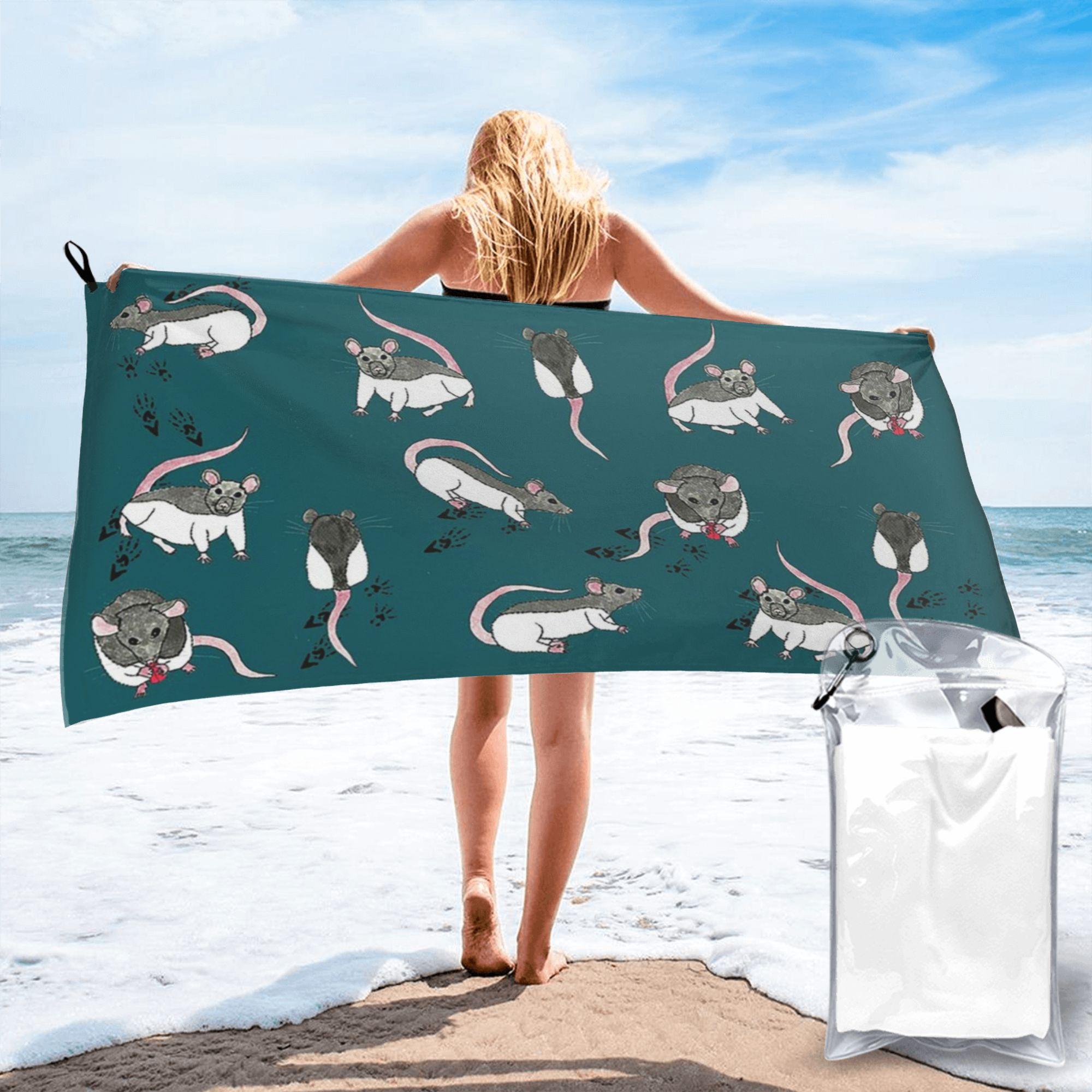 Rats Beach Towel Soft Microfiber Quick Dry Absorbent Quick Towels For Bath W40*H60(CM)